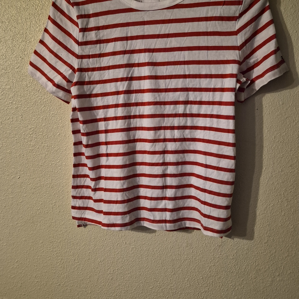 Tommy Hilfiger New Womens Red and White Striped Tee Size s/p